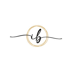 Letter I B Initial Beauty Logo Template