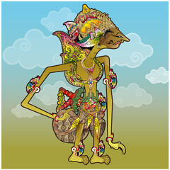 vector illustration, modification of Adipati Karna's puppet character in the Mahabharata story.