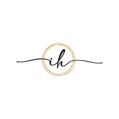 Letter I H Initial Beauty Logo Template