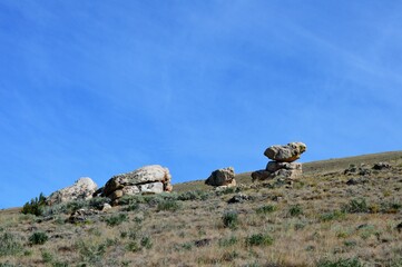Boulders Stacked on a Hillside