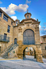 Portal de Orta and Chapel of San Antonio in the town of Calaceite, Teruel. Spain.