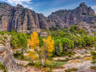 Ulldemo river in the natural area of La Pesquera in Beceite, Teruel,