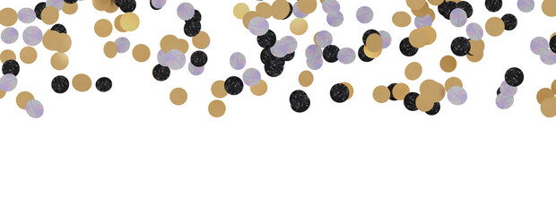 Golden serpentine confetti on transparent background. luxury isolated