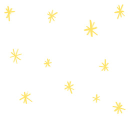 Yellow bright star doodle freehand sketch drawing shape form abstrct element of night sky shining art