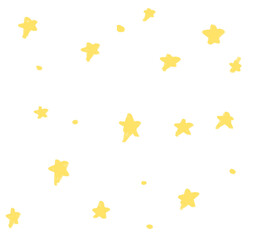 Yellow bright star doodle freehand sketch drawing shape form abstrct element of night sky shining art