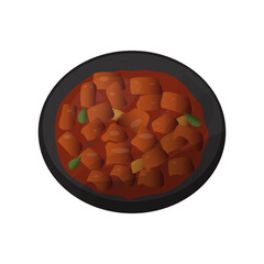 Traditional Indian dish Rogan Josh. Fragrant pieces of lamb curry from Kashmiri cuisine recipes.