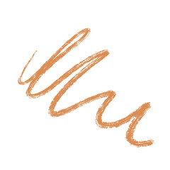Orange Textured Line. Decorative Hand Drawn Element. Transparent PNG clipart.