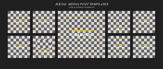 Gym And Fitness Workout Social Media Posts Collection