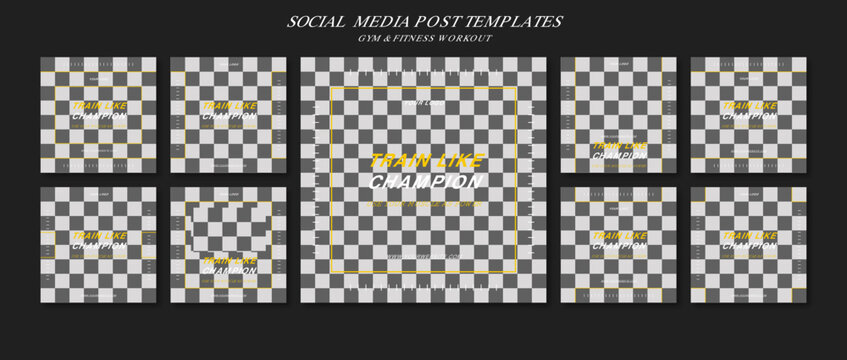 Gym And Fitness Workout Social Media Posts Collection