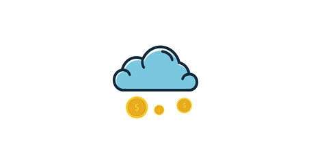 money coin rain cloud