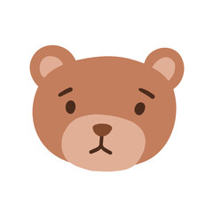 Cute teddy bear illustration in brown flat design