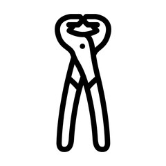 nail puller pliers line icon vector. nail puller pliers sign. isolated contour symbol black illustration