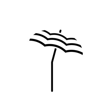 Beach umbrella line icon