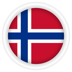 Obraz premium Norway Flag badge PNG image.