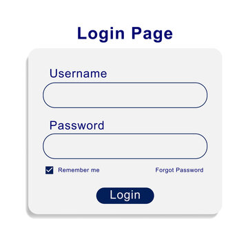 Login form for website and mobile app template. Sign in page, sign in form, login page. Vector illustration. EPS 10.