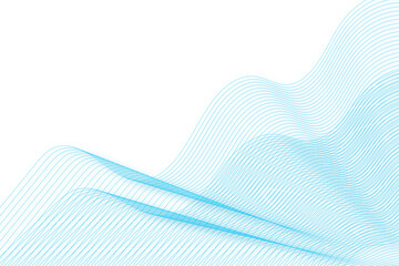 Abstract modern blue wavy stylized blend lines on white background. blending gradient colors. Vector illustration lines created using blend tool.