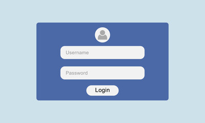 Login form page for website and mobile app. Website element for your business web. Vector illustration. EPS 10.