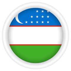 Uzbekistan Flag badge PNG image.