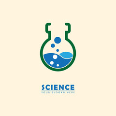 water research lab icon vector logo