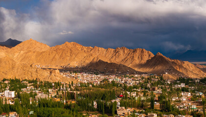 Beautiful landscape of Ladakh covering mountain range and sky