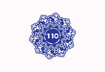 110 years anniversary logo and sticker design