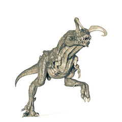 alien dinosaurs is running in white background