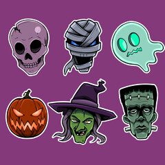 halloween monsters set