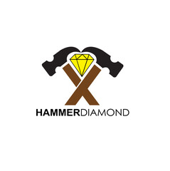 hammer diamond logo design concept