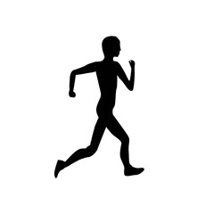 Fototapeta na wymiar Runner running silhouette vector