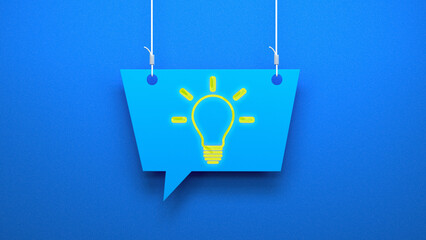 light bulb and speech bubble