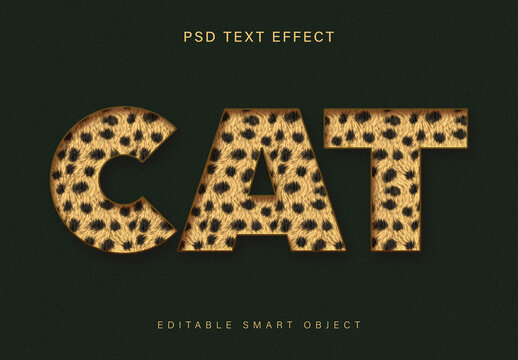 Cat Fur Text Effect Mockup