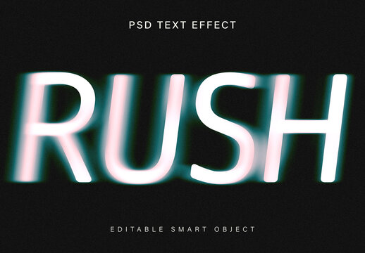 Motion Blur Rushing Text Effect Mockup