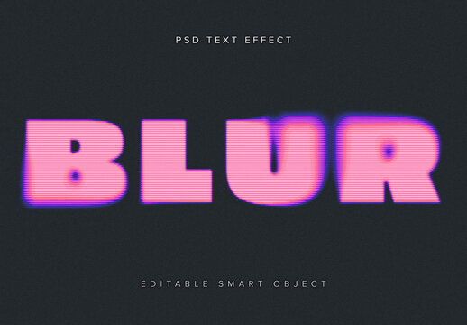 Blurred Tv Glitch Text Effect Mockup