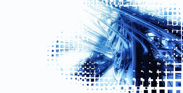 3d illustartion of science technology concept. Communication network