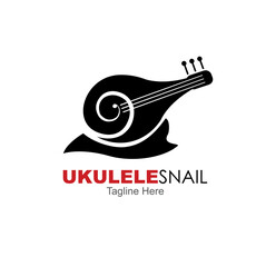 ukulele snail logo design concept