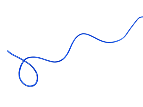 Blue wire cable of usb and adapter isolated on white background.Electronic Connector.Selection focus.