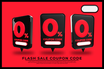 bundle of 3D render down payment  0 % sales price vector black and red color