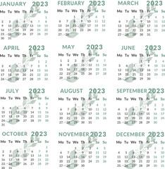 
Calendar for 2023. Week starts from Monday.