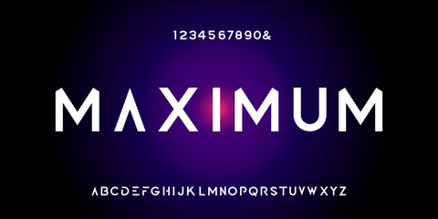 Modern future style alphabet and number © Rachmattt