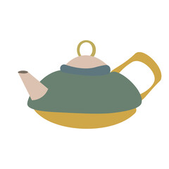 Flat teapot simple vector illustration 