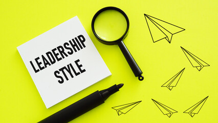 Leadership style is shown using the text