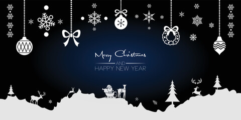 Merry Christmas and Happy New Year background design. Abstract art wallpaper, headers, posters, cards, website, Vector Illustration.