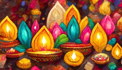 beautiful happy diwali festival bokeh banner design