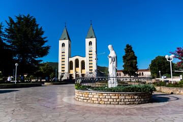 Fototapeta na wymiar The Great Church of Saint James (Our Lady of Medjugorje). Medjugorje, Bosnia and Herzegovina.