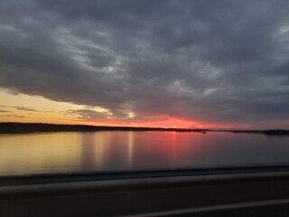 sunset over the river