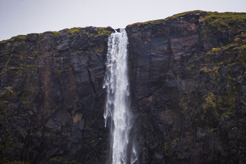 Landdscape of the Bjarnarfoss Waterfall (Snæfellsnes Peninsula, Iceland)