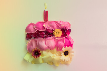Happy birthday, colorful creative ideas, 1 candle