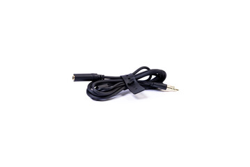 various converter cables adapters for computers and smartphones HDMI VGA USB DVI DP isolated on white