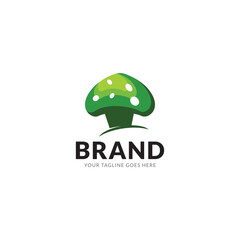 mushroom farm logo vintage vector illustration design, champignon mushroom logo design