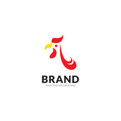 Chicken logo design. Flat style logo vector. Logo for business, food, restaurant.